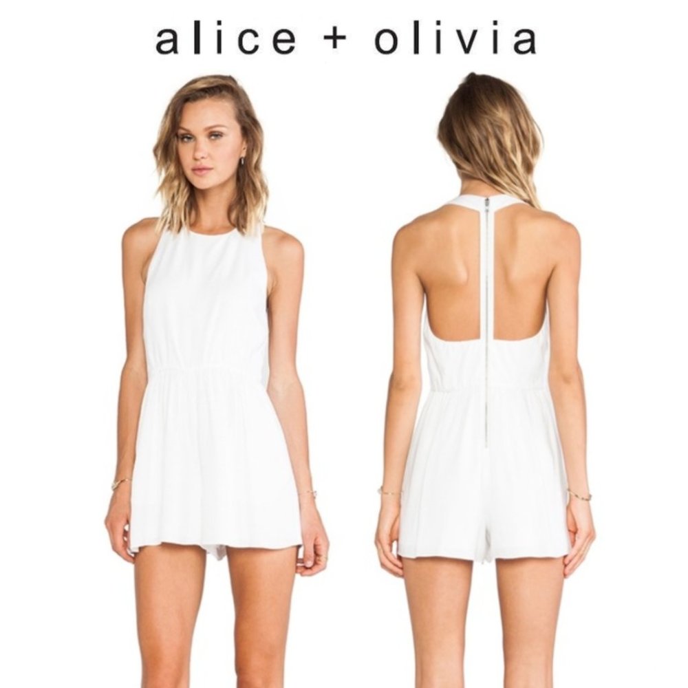 alice+olivia Halter Top T-Back Romper